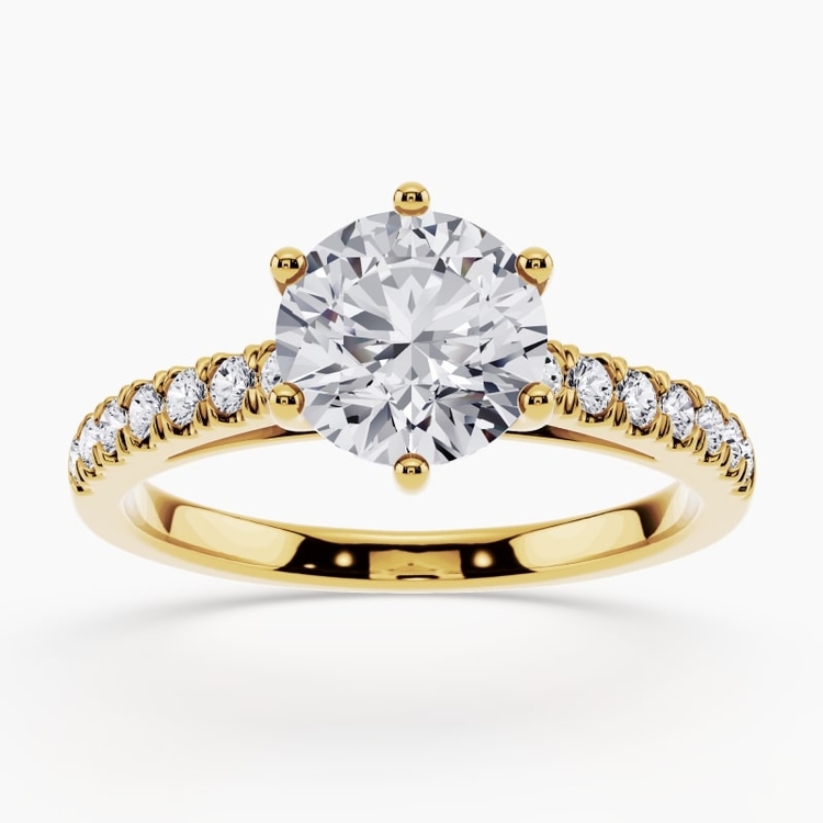 Pavé-set diamond ring with tiny stones along the band