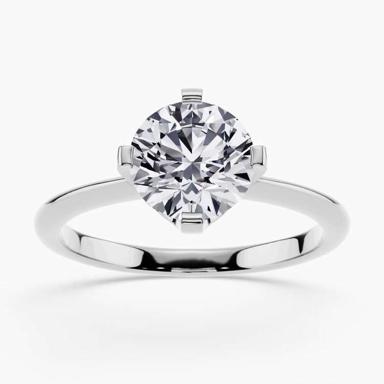 Solitaire diamond ring in a classic four-prong setting