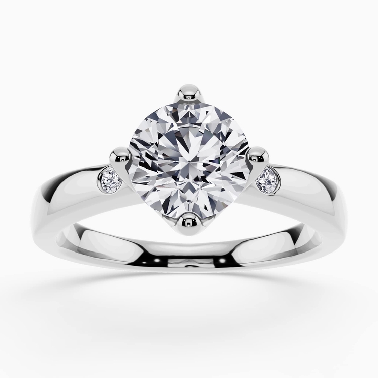 Three-stone ring with a trio of round-cut diamonds